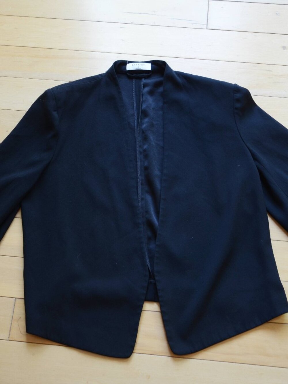 Babaton Slim-fit open-front crepe blazer size 6 black